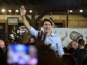 Liberal Leader Justin Trudeau holds a rally at Halifax Brewery Farmers' Market in Halifax, Tuesday, Oct. 15, 2019. Four years after Atlantic Canadians gave Justin Trudeau a sweeping electoral endorsement, handing his Liberals all 32 of the region's seats, the party is bracing for losses that could have a significant impact on the final tally later tonight.