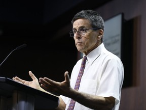 Hassan Diab responds during a press conference on Parliament Hill in Ottawa on July 26, 2019. Sociology professor Hassan Diab, who spent a decade fighting allegations of terrorism, is now battling in court for a copy of his Canadian citizenship certificate. The 65-year-old Ottawa academic is asking the Federal Court of Canada to hear his plea for a replacement certificate after waiting 15 months for government officials to issue one.