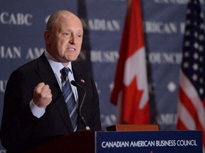 U.S. Ambassador to Canada Bruce A. Heyman speaks at the Canadian American Business Council in Ottawa on Sept. 30, 2014. Barack Obama's former Canadian envoy says divided Democrats in his party can learn important lessons from Justin Trudeau's slim election victory in their quest to defeat Donald Trump and the Republicans next year.