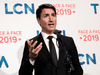 Liberal Leader Justin Trudeau speaks to reporters following the French televised debate at TVA in Montreal, Oct. 2, 2019.