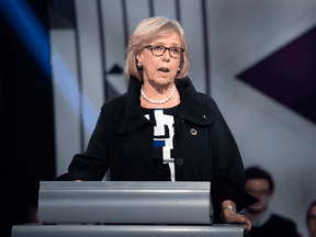 Green Party leader Elizabeth May spoke about "structural violence" during the English-language debate.