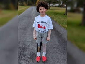 Ethan Smallwood is emulating his hero, Terry Fox, by dressing up as him and fundraising for cancer research this Halloween.