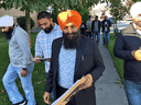 NDP candidate Harjit Singh Gill canvasses in the B.C. riding of Surrey-Newton.
