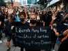 Young people protest in Hong Kong, Oct 9, 2019.
