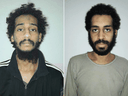 Captured British Islamic State fighters El Shafee el-Sheikh, left, and Alexanda Kotey in 2018. The two British men were members of an execution squad dubbed 
