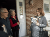 Independent candidate Jane Philpott campaigns door to door in her Markham-Stouffville riding.