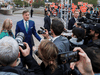 People's Party of Canada Leader Maxime Bernier talks to reporters as he arrives for a federal leaders' debate on Oct. 7, 2019.
