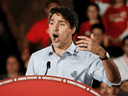 Liberal Leader Justin Trudeau at a campaign rally in Halifax on Oct. 15, 2019.
