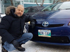 Bruce Spence, of Winnipeg, shows his NDN CAR licence plate.