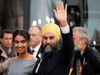 NDP Leader Jagmeet Singh and his wife Gurkiran Kaur arrive for the English-language leaders debate in Gatineau, Quebec, Oct. 7, 2019.