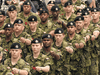 Members of 32 Canadian Brigade Group march in 2004.