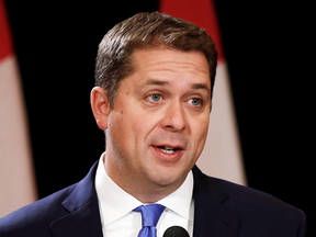 Conservative Leader Andrew Scheer speaks at a news conference the day after he lost the federal election to Justin Trudeau, in Regina, Sask., Oct. 22, 2019.