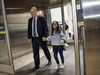 Laywer Robert Tibbo exits Toronto Pearson International Airport on March 25, 2019, with Keana Nihinsa, 7, who was granted refugee status in Canada.