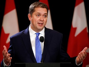 Conservative Leader Andrew Scheer speaks at a news conference in Regina on Oct. 22, 2019, the day after he lost the federal election to Justin Trudeau and the Liberals.