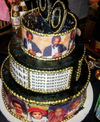 Drake featured his father’s face on the top tier of the cake, rounding it off with his own baby pictures at the bottom