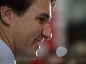 Liberal leader Justin Trudeau makes a campaign stop in West Vancouver, B.C., on Sunday Oct. 20, 2019.