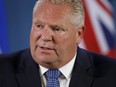 Ontario Premier Doug Ford at a press conference, at the Toronto Police College in Toronto, Friday, Aug. 23, 2019.