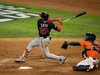 Juan Soto #22 of the Washington Nationals hits an RBI single against the Houston Astros during the eighth inning in Game Seven of the 2019 World Series on Oct. 30, 2019.