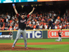 Daniel Hudson #44 of the Washington Nationals celebrates after defeating the Houston Astros in Game Seven to win the 2019 World Series on Oct. 30, 2019.