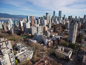 Condos and apartment buildings are seen in downtown Vancouver, B.C.