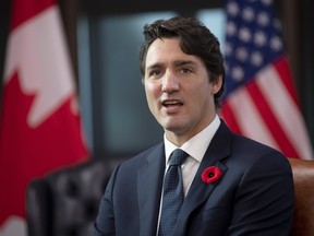 Canadian Prime Minister Justin Trudeau is seen in his office in Ottawa, Wednesday November 6, 2019.