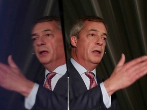 Brexit Party leader Nigel Farage attends a general election campaign event in Sedgefield, Britain, November 11, 2019.