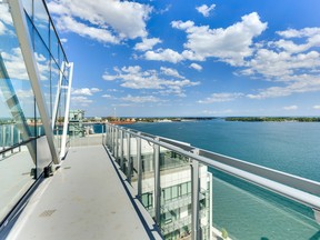 This condo part of 29 Queen's Quay provides northern, southern, eastern and western views of the city's downtown core and harbourfront.