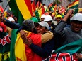 People take to the streets of La Paz to celebrate the resignation of Bolivian president Evo Morales on Nov. 10, 2019.