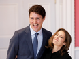 Chrystia Freeland with Prime Minister Justin Trudeau after being sworn-in as Deputy Prime Minister at Rideau Hall in Ottawa, Nov. 20, 2019.