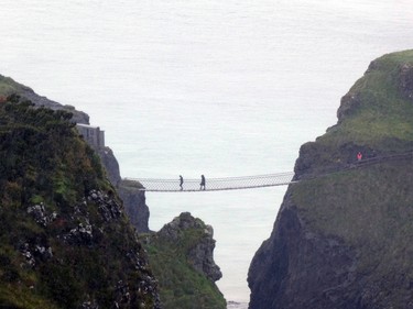 Carrick-a-Rede Rope Bridge is 30 metres above the Atlantic Ocean.
