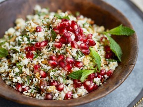 Cauliflower tabbouleh with crunchy seeds