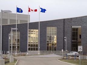 The Edmonton Remand Centre is shown on April 27, 2013. Just after midnight last night, it was reported that an Uber had been carjacked in the area of 127 Street and Anthony Henday Drive by the passenger, a 23-year-old male. Shortly after, police received a report that an impaired driver had driven through the fence into the staff parking lot at the Edmonton Remand Centre.