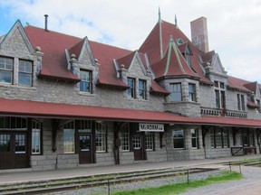 The exterior of the historic railway station in McAdam, N.B., once part of Canadian Pacific Railway's main line into Atlantic Canada, is shown on June 16, 2012. A year after a tiny village in New Brunswick attracted national attention by announcing it would sell 16 housing lots for $1 apiece, the mayor says the novel bid to attract newcomers has been an unqualified success.