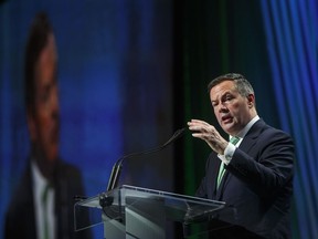 Alberta Premier Jason Kenney speaks at the Rural Municipalities of Alberta conference in Edmonton Alta, on Friday November 15, 2019. Alberta Premier Jason Kenney is dismissing concerns over a bill that fires the man who had been investigating wrongdoing within his United Conservative Party.