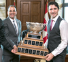 David Sidoo with Justin Trudeau in 2016 during the UBC Thunderbirds’ meet-and-greet with the prime minister following the team’s 2015 Vanier Cup championship win.