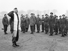 Captain Samuel Cass, a rabbi, conducts the first worship service celebrated on German territory by Jewish personnel of the 1st Canadian Army near Cleve, Germany, March 18, 1945. During the Second World War 16,883 Canadian Jews enlisted, almost 40 per cent of the Jewish male population eligible for service.
