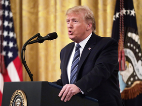 U.S. President Donald Trump speaks during an event at the White House on Nov. 7, 2019