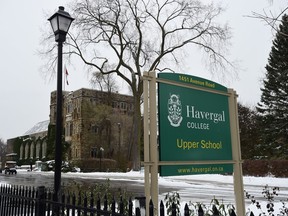 Havergale College is shown in Toronto on Thursday Nov. 14, 2019. A Toronto father alleges in a lawsuit filed against Havergal College that the prestigious girls private school expelled his seven-year-old daughter because he complained that she was bullied, while the school claims his own inappropriate behaviour is the cause of her expulsion.