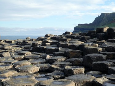 The honeycomb-like stones at Giant's Causeway were formed by volcanic eruptions about 60 million years ago.