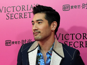 Godfrey Gao poses on the "pink carpet" ahead of the start of the 2017 Victoria's Secret Fashion Show in Shanghai, Nov. 20, 2017.