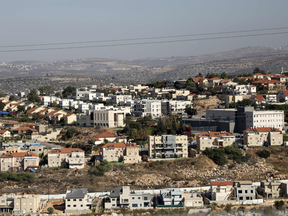 A picture taken from the Palestinian village of Kifl Hares shows the Israeli Jewish settlement of Revava in the West Bank, Nov. 19, 2019.
