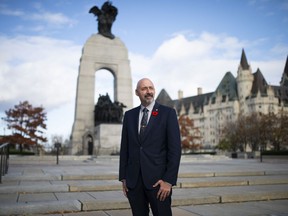 Alex Ruff, who was elected as a Conservative MP for Bruce-Grey-Owen Sound, is shown at the National War Memorial in Ottawa, on Wednesday, Nov. 6, 2019.