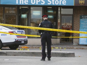 Toronto Police investigate a fatal shooting in Etobicoke  on Monday Nov. 4, 2019.