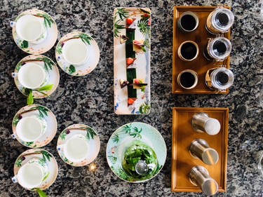 The tea tasting at Nyungwe House features fresh leaves.