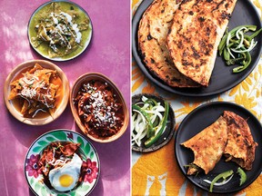 Chilaquiles, left, and Empanadas de San Antonino