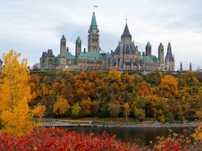 Parliament Hill the morning after the federal election in Ottawa.
