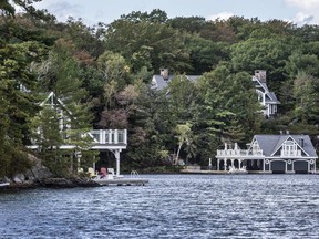 The cottage, right, of businessman and television personality Kevin O’Leary on Lake Joseph photographed Sept. 26, 2019.