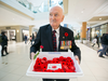 99-year-old Second World War veteran Art Boudreau sells poppies at an Ottawa mall on Nov. 5, 2019.