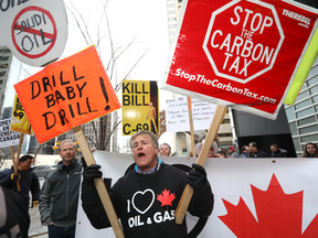 A pro-pipeline rally in downtown Calgary on Jan. 8, 2019.