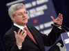 Prime Minister Stephen Harper speaks about the Victims Bill of Rights Act in Mississauga, Ont. on April 3, 2014.